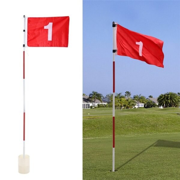 Golf three-section flagpole
