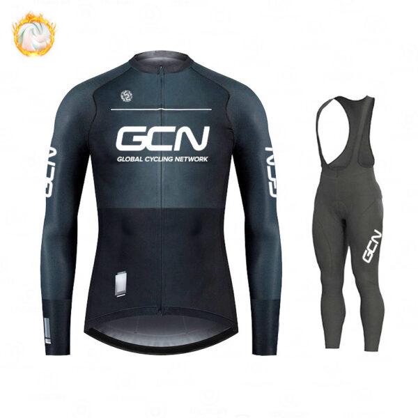 GCN Fleece Long Sleeve Cycling Jersey Cycling Jersey Running Winter New Series