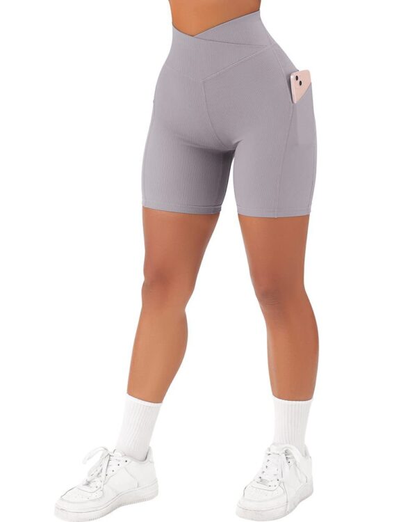 Women's Cross Sports Tight Short Belt Pockets