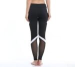 Fitness sports leggings two-section mesh high waist elastic breathable hip yoga clothes