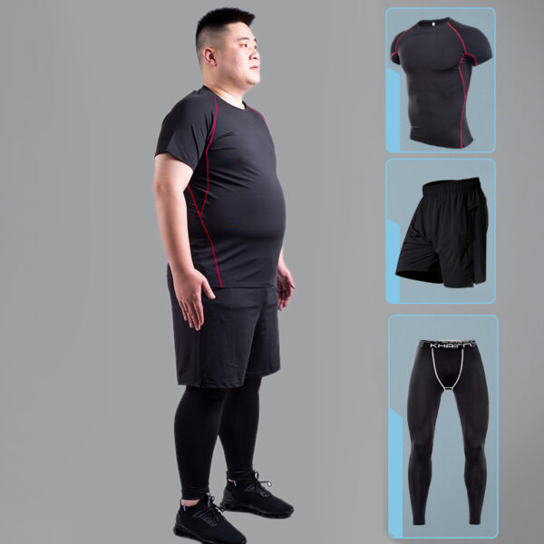 Male fat man high elastic quick-drying clothes plus size fitness suit