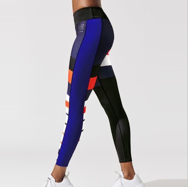 Cross-border for Europe and America red black and white blue striped nine pants women Foreign trade original single sports leggings JK1-022