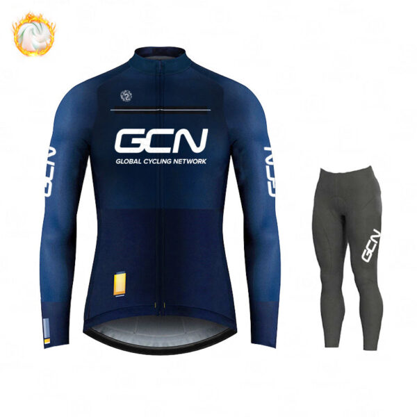 GCN Fleece Long Sleeve Cycling Jersey Cycling Jersey Running Winter New Series