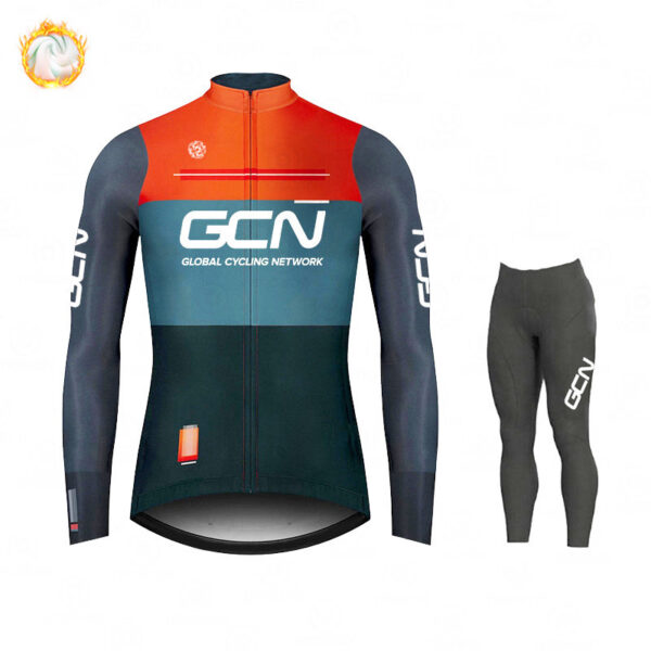 GCN Fleece Long Sleeve Cycling Jersey Cycling Jersey Running Winter New Series