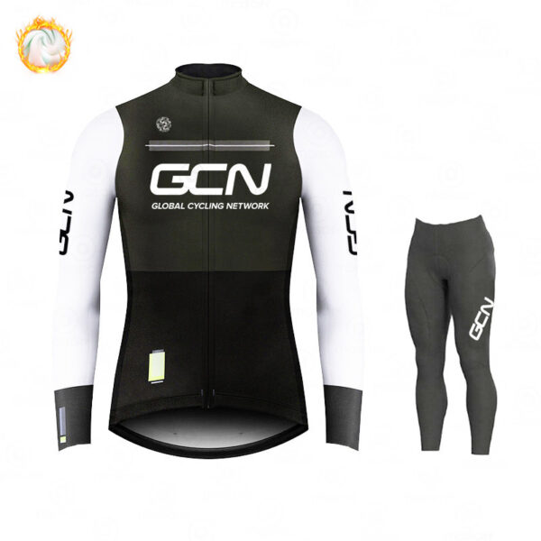 GCN Fleece Long Sleeve Cycling Jersey Cycling Jersey Running Winter New Series