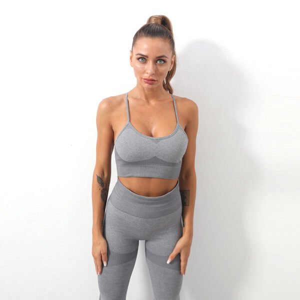 Women's Seamless Knitted Sling Sports Bra Yoga Suit