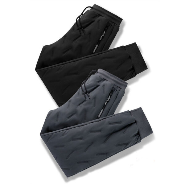 Men's Trousers Winter Velvet Thickening Loose Fleece Pants With Zip Pocket Large Size Windproof Warm Jogging Pants