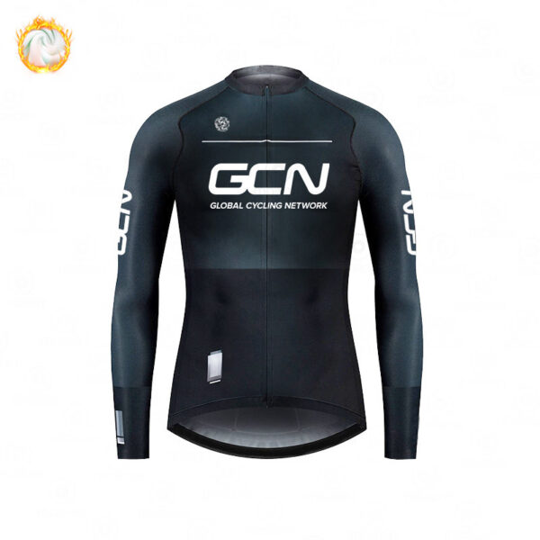 GCN Fleece Long Sleeve Cycling Jersey Cycling Jersey Running Winter New Series